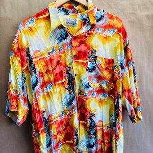Vintage Monticerutti Mens Original Hawaiian Anime